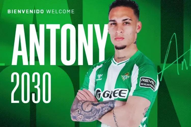 英超2025-官方：曼联边锋安东尼加盟贝蒂斯；据悉转会费总价2500万欧